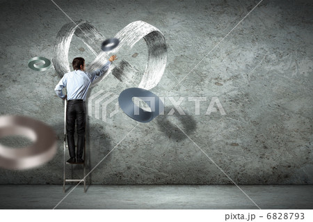Business man drawing infinity sign Business man drawing infinity sign 6828793
