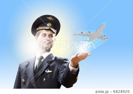 Image of pilot with plane in hand 6828920