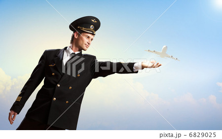 Image of pilot touching air Image of pilot touching air 6829025