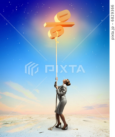 Image of businesswoman climbing the rope Image of businesswoman climbing the rope 6829366