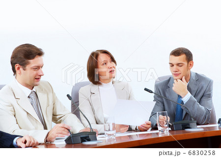 Four businesspeople at meeting Four businesspeople at meeting 6830258