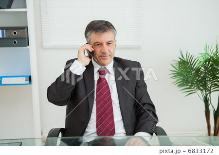 Businessman phoning in his office 6833172