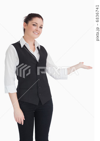 Waitress showing us something 6836741