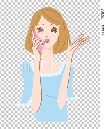携帯で話す女性 6836844