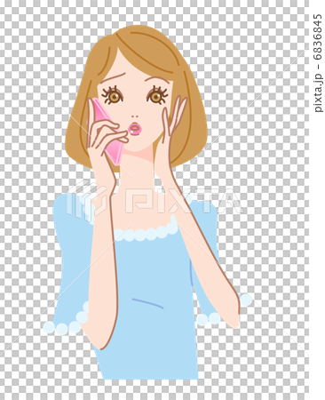 Worried face woman talking on mobile Worried face woman talking on mobile 6836845