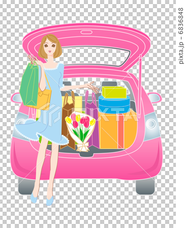 A woman who came shopping by car 6836848