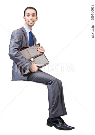 Man with briefcase on white Man with briefcase on white 6840008