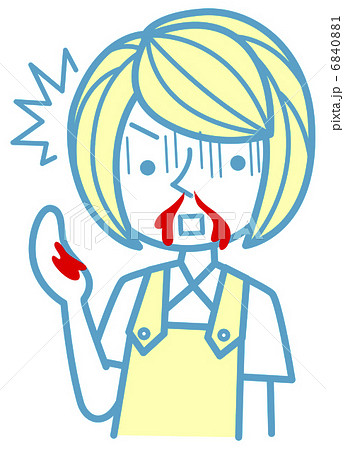 鼻血を出す女性 6840881