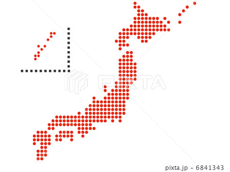 日本地図 白バック ドット のイラスト素材 日本地図 白バック ドット のイラスト素材