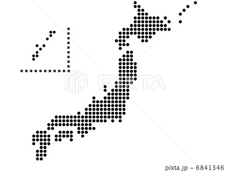 日本地図（白バック・ドット） 6841346
