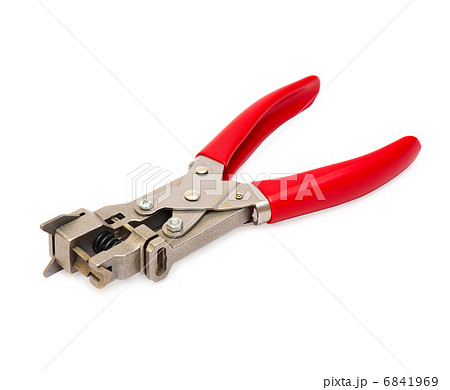 Metal nippers with red handles 6841969