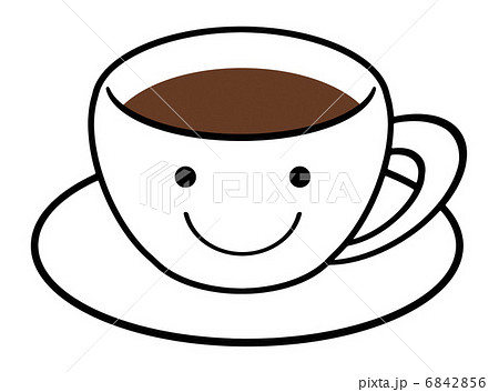 コーヒーカップのキャラクターのイラスト素材 6842856 Pixta