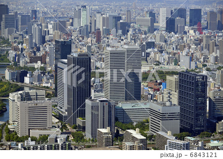 大阪ビル群空撮 6843121