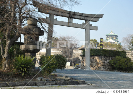 大阪城　豊国神社の鳥居 6843664