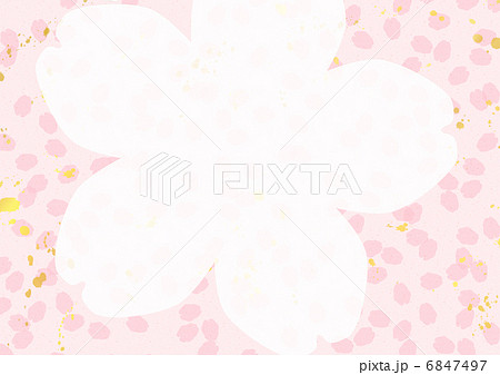 桜型紙と花びらのイラスト素材