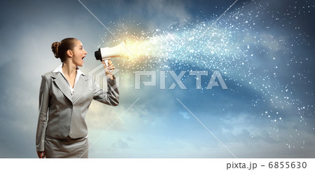 businesswoman with megaphone 6855630