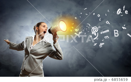 businesswoman with megaphone 6855659