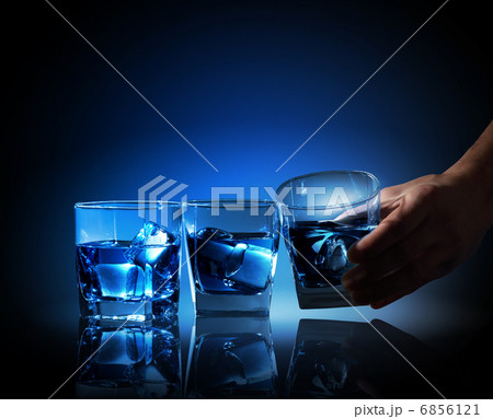 Three glasses of blue liquid Three glasses of blue liquid 6856121