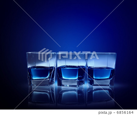 Three glasses of blue liquid 6856164