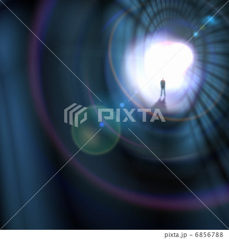 Silhouette of businessman in tunnel Silhouette of businessman in tunnel 6856788