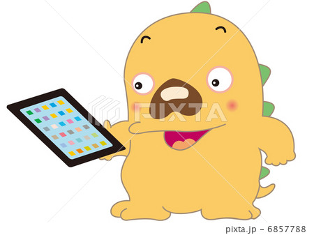 タブレットをもった恐竜の子供 6857788