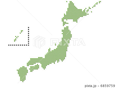 日本地図（白バック・ドット） 6859759