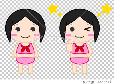 游泳衣女孩例證微笑 游泳衣女孩例證微笑 6864651