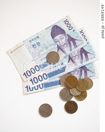 韓国のお金の写真素材