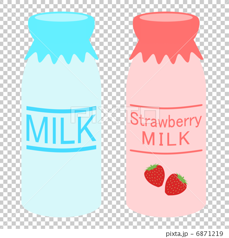 牛乳と苺ミルクのイラスト素材