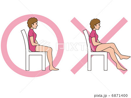 正しい座る姿勢のイラスト素材
