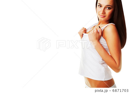 Sexy healthy beautiful woman in white shirt Sexy healthy beautiful woman in white shirt 6871703