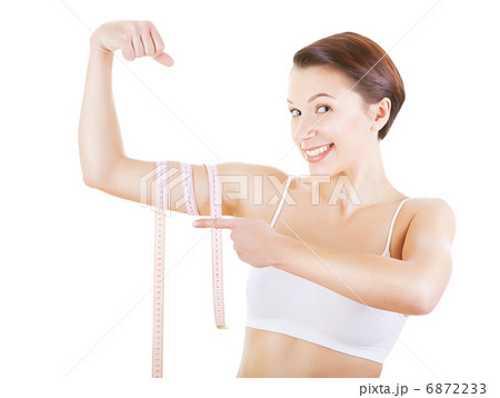 smiling girl and hand muscle 6872233