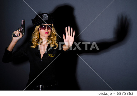 Woman police in the concept 6875862