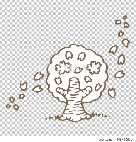 桜の木の線画 6876590