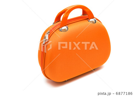 orange large suitcase 6877186