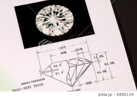 ダイヤモンドの鑑別証書 6880239