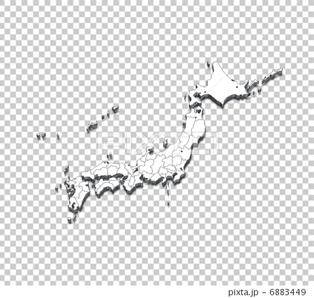 日本地図 白地図のイラスト素材