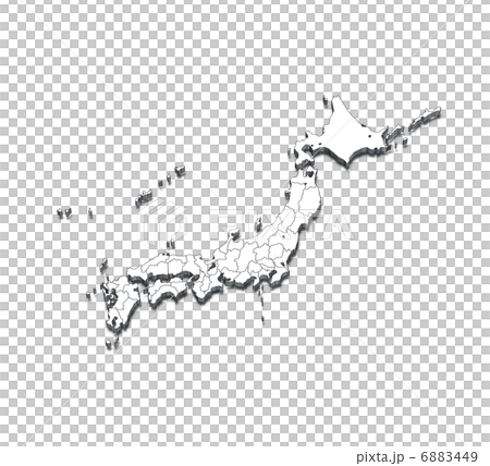 日本地図 白地図のイラスト素材