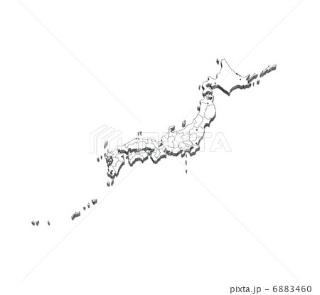 日本地図 白地図のイラスト素材