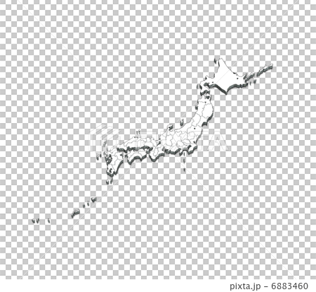 日本地図 白地図のイラスト素材