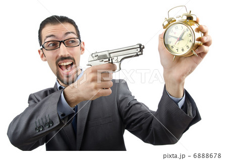 Businessman killing the time on white Businessman killing the time on white 6888678