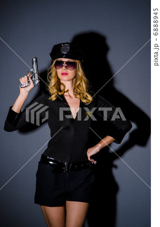 Woman police in the concept 6888945