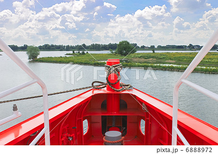 Bow of new red ship at the port Bow of new red ship at the port 6888972