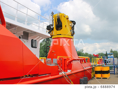 Parts and equipment of new ships being built at the shipyard 6888974