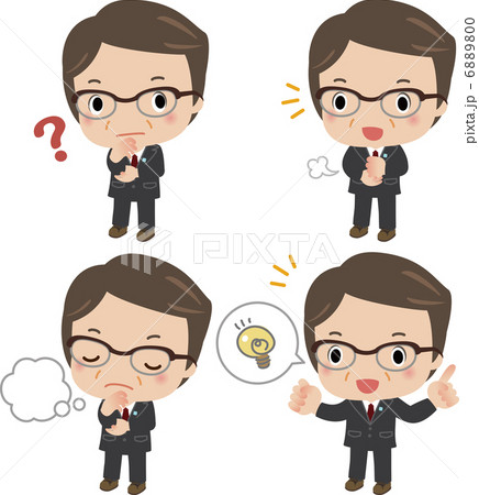 考えてひらめく中年ビジネスマン 6889800