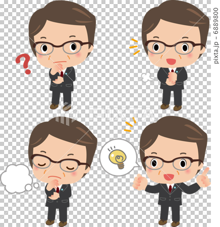 考えてひらめく中年ビジネスマン 6889800