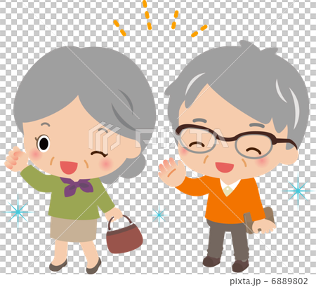 An elderly couple who goes out cheerfully 6889802