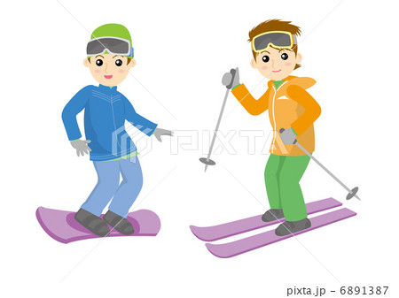 スキー スノーボード 男子のイラスト素材