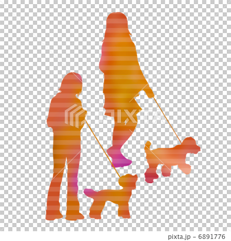 犬の散歩をする女の子 犬の散歩をする女の子 6891776