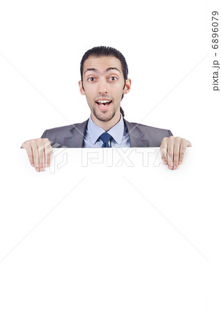 Businessman with blank message 6896079